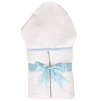 Blue & White Gingham Hooded Towel
